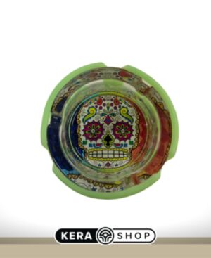 Glazen Sugar Skull Asbak