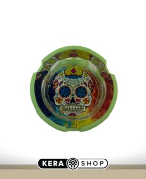 Glazen Sugar Skull Asbak – Kleurrijk Design